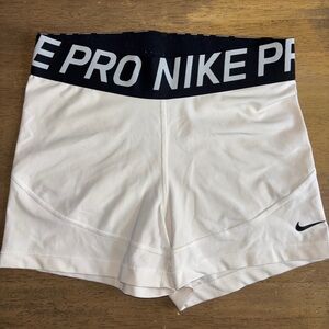 Nike Women's White Pro Athletic Shorts